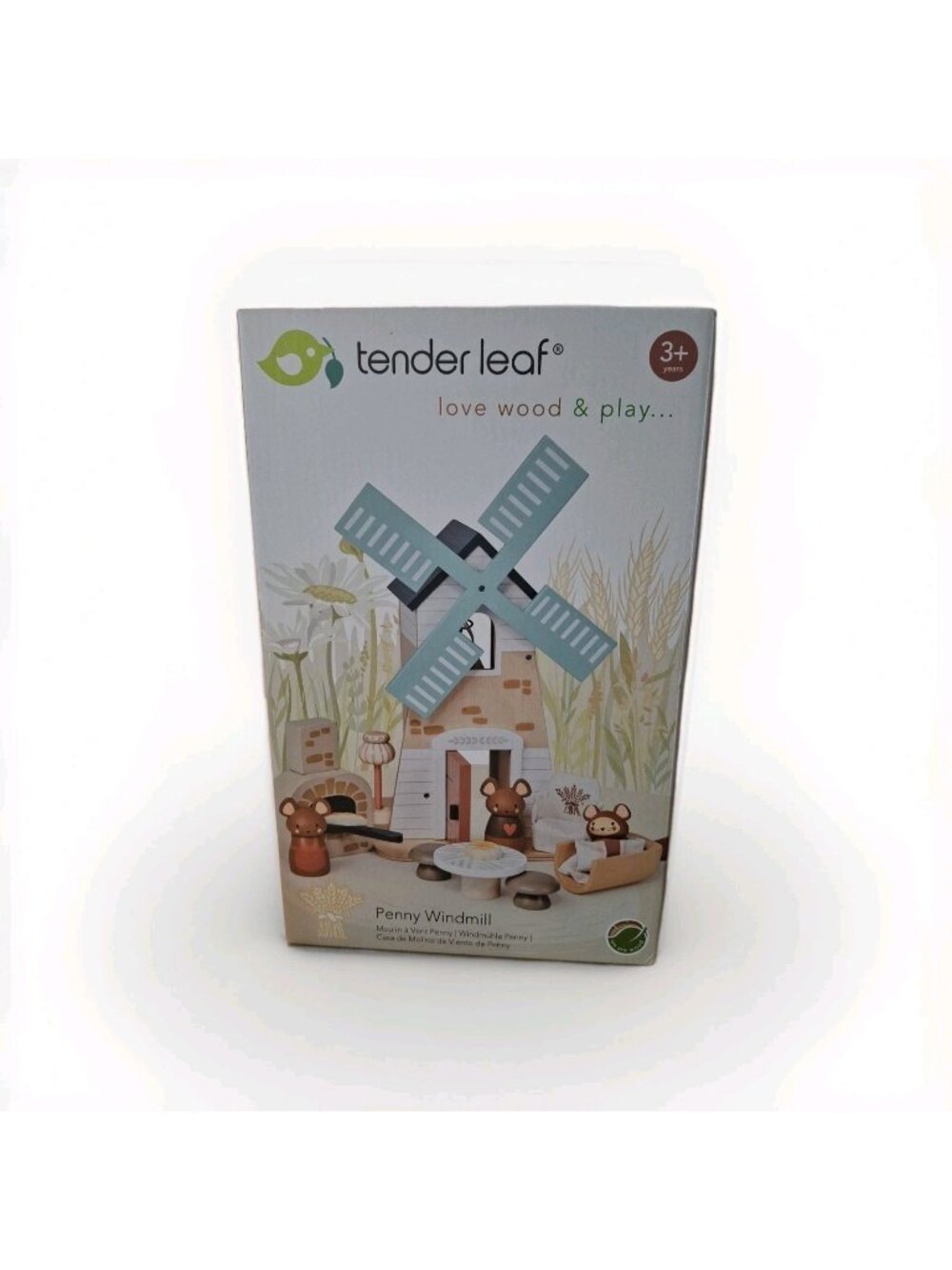 Tender Leaf Penny Windmill -Love Wood & Play, Mouse Charactors - Picture 1 of 5